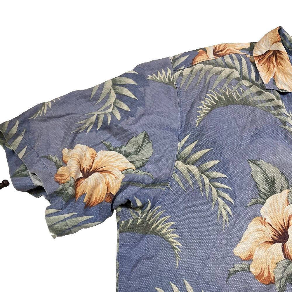 Tommy Bahama Silk Floral Tropical Hawaiin Button Up Camp Shirt Men's Size 3XT - Picture 5 of 10
